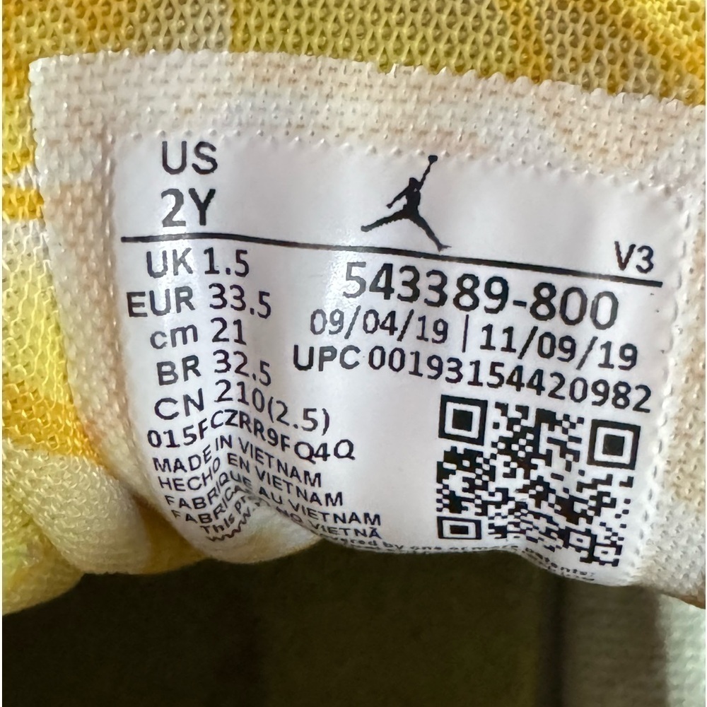 Nike Air Jordan 6 VI Retro PS Citron Dynamic Yellow 543389-800 Youth Size 2 - Picture 5 of 6